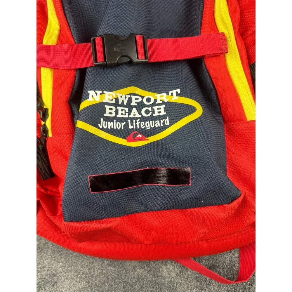 Quiksilver Newport Beach Junior Lifeguard Surf‎ Beach School Backpack Red Yellow